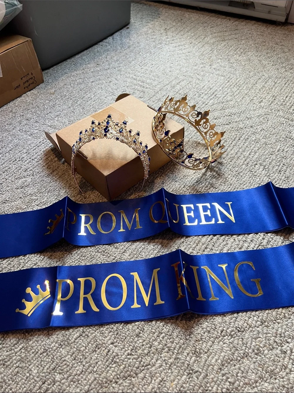 King and Queen tiara and crown.   prom king and queen sashes